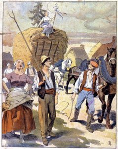 Den sista vetevagnen i Beauce, ca 1910 (illustration) av Unbekannter Künstler