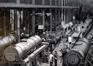 Tillverkningsgolvet för Robert Stephenson and Company. av Unbekannt