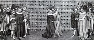 Mötet mellan kung Edward III och kung Filip V av Frankrike. av Unbekannt