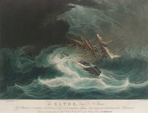 Fartyget Clyde, utanför Point Natal () , fångat i stormen den 1 november av Unbekannter Künstler
