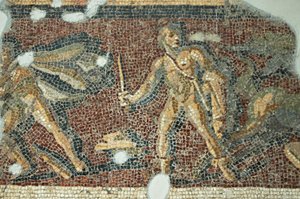 Teater Scene Mosaic, från Daphne, Turkiet av Unbekannt