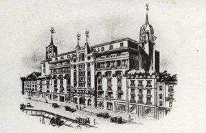 Termisk turism: vy över Carlton-hotellet i Vichy, Frankrike ca 1905 (vykort) av Unbekannter Künstler