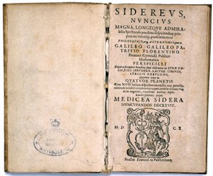 Titelsida från Galileos bok om astronomisk teori av Unbekannt