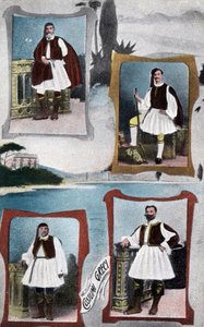 Traditionella grekiska herrkostymer - Vykort 1914-1918 av Unbekannt