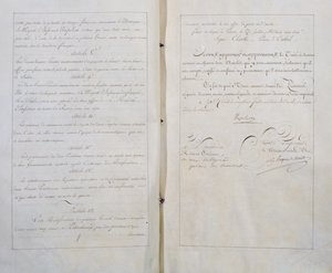 Fördrag om evig fred och vänskap mellan Frankrike och Ryssland, undertecknat i Paris den 20 juli av Unbekannt