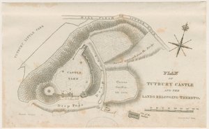 Tutbury Castle: Plan: gravyr, nd [c 1832] av Unbekannt