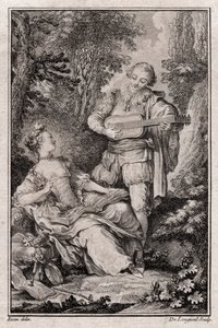 Untitled Genre Scene, Paris 1766 (gravering) av Unbekannter Künstler