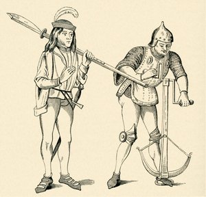 Varlet/Squire och Archer av Unbekannter Künstler