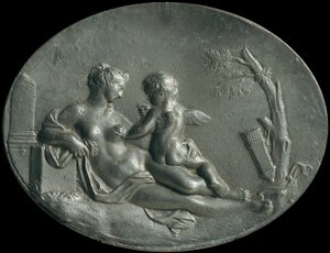 Venus och Amor av Unbekannter Künstler
