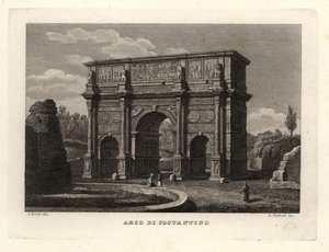 Utsikt över Konstantins båge, Arco di Costantino, Rom av Unbekannt