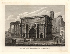 Utsikt över Septimius Severus båge, Arco di Settimio Severo, Rom av Unbekannt