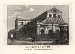Utsikt över basilikan St. Paul utanför murarna, Rom av Unbekannt