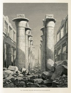 Vy över den stora Hypostyle Hall i Karnak, Egypten Illustration från Atlas of Egypt av Unbekannter Künstler