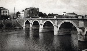 Vy över Marnebron i Epernay, Marne - vykort 1910 ca Privat samling av Unbekannter Künstler