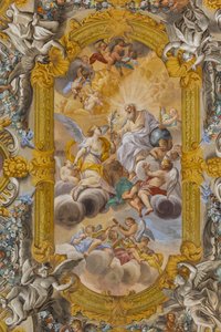 Utsikt över taket, Nunziatina-kyrkan, Todi, Umbrien, Italien (foto) av Unbekannter Künstler