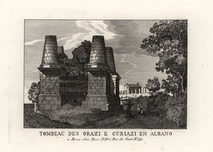 Utsikt över ruinerna av mausoleet Horatii och Curiatii på Appian Way, Rom av Unbekannt