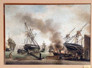 Akvarell av A. Roux. 1800-tal Marseille, Musee du Vieux Marseille av Unbekannter Künstler