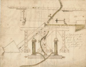 Wednesbury - A Tilt Engine: penn- och bläckritning, nd [c 1710] av Unbekannt