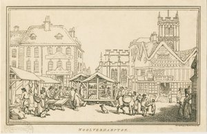 Wolverhampton - Market Place: etsning, nd [c 1799] av Unbekannt