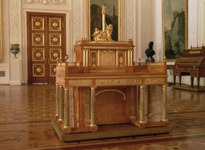 Skrivbord med litet skåp, av David Roentgen (1743-1807), Neuwied av Unbekannt
