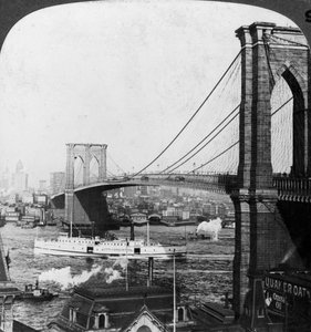 Brooklyn Bridge, New York, USA, tidigt 1900-tal.