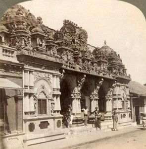 Utsökt snidad ornament av ett hinduistiskt buddhistiskt tempel, Colombo, Ceylon, 1902. av Underwood and Underwood