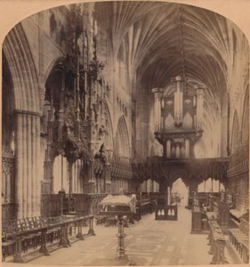 Interiör av Exeter Cathedral, England, 1900. av Underwood and Underwood