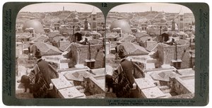 Jerusalem och Oljeberget, blick österut från Latin Hospice, Palestina, 1900-talet. av Underwood and Underwood