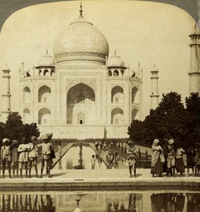 Taj Mahal, Agra, Uttar Pradesh, Indien. av Underwood and Underwood