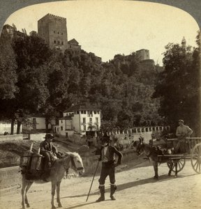 Alhambra, Granada, Andalusien, Spanien. av Underwood and Underwood
