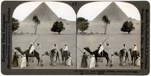 Den stora pyramiden i Giza, Egypten, 1905. av Underwood and Underwood