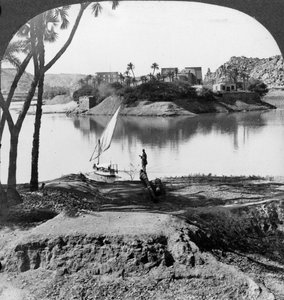 Ön Philae, Egypten, 1905. av Underwood and Underwood