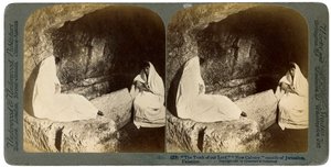 Jesu grav, utanför Jerusalem, Palestina, 1897. av Underwood and Underwood