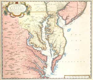 En ny karta över Virginia och Maryland och de förbättrade delarna av Pennsylvania och New Jersey av Unidentified