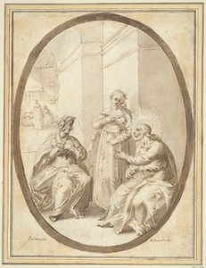 Kristus i Martas och Marias hus av Unknown