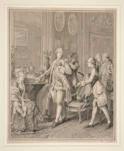 Drawing Room Scen (förberedelse för en ceremoni) av Unknown