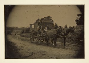 Familj i en vagn av Unknown
