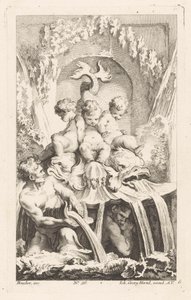 Fontän med putti och delfiner Diverse Fontaines (serietitel) av Unknown