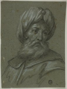 Chef för en gammal man med turban och skägg av Unknown
