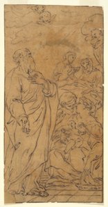 Helig familj och helgon (Jungfruns födelse), i Rom, S. Giovanni in Fonte av Unknown