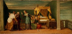 Judith tar emot de gamla i Bethulia, c1500-talet av Unknown