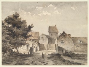 Landskap med byggnader av Unknown