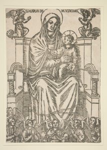 Madonna och Child Enthroned av Unknown