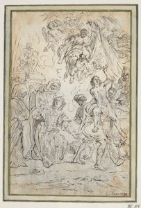 Johannes döparens och Sankt Laurentius martyrskap av Unknown