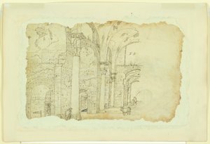 Ruiner av Diocletianus villkor (recto); En annan syn på samma ämne (verso) av Unknown