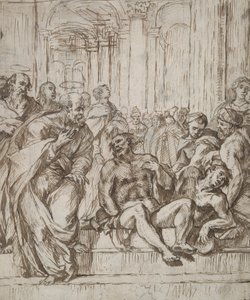 De heliga Petrus och Paulus botar den lame mannen av Unknown