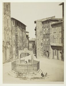 San Gimignano, Piazza Cavour cis av cisternen av Unknown