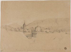 Kyrkan Saint-Gervais sett från vallarna i Genève av Unknown