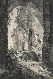 Ingångsporten till ruinerna av Brederode Castle, Holland, med Shepherd av Unknown