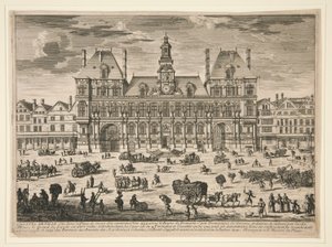 Utsikt över Hotel de Ville, Paris av Unknown